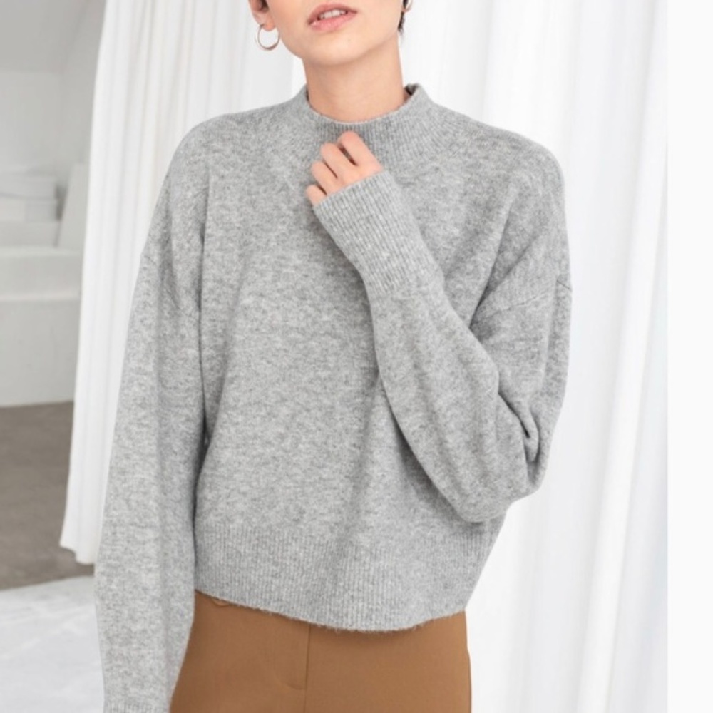 & Other Stories | Mock Neck Grey Sweater